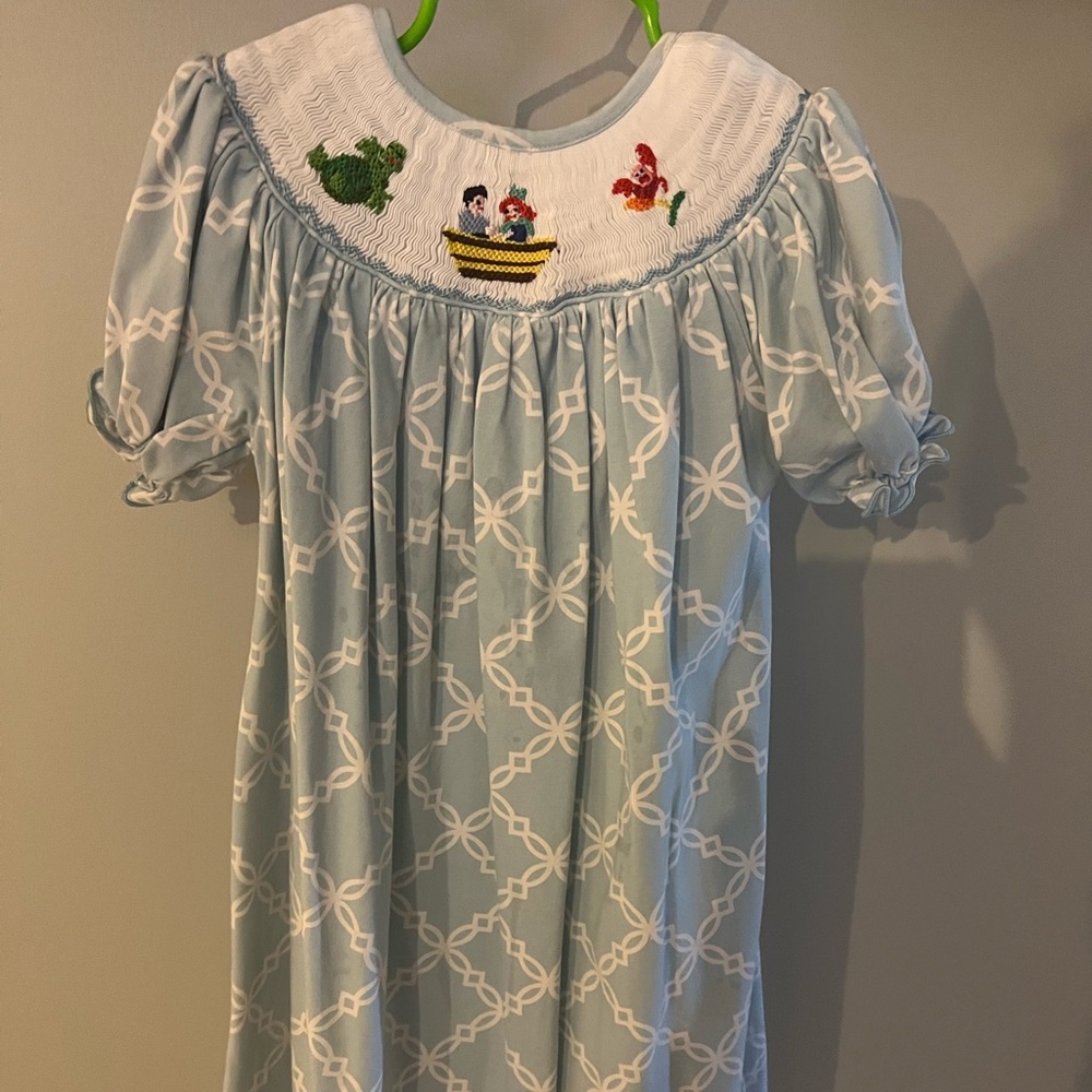 Girl’s Little Mermaid Smocked Dress